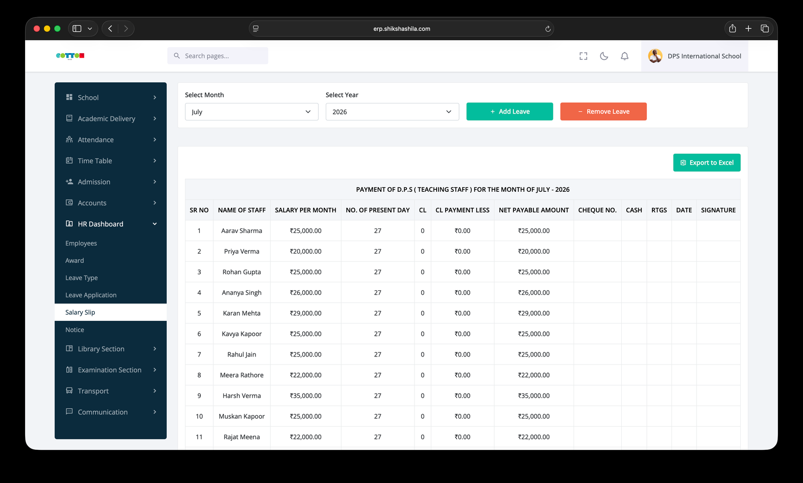 Management Dashboard